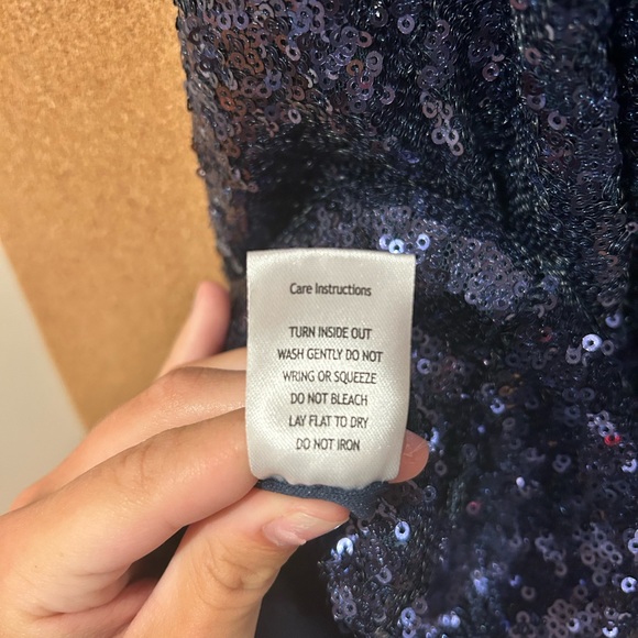 Honey and Rosie, sparkly purple fitted dress with slit, size xs - Picture 7 of 7